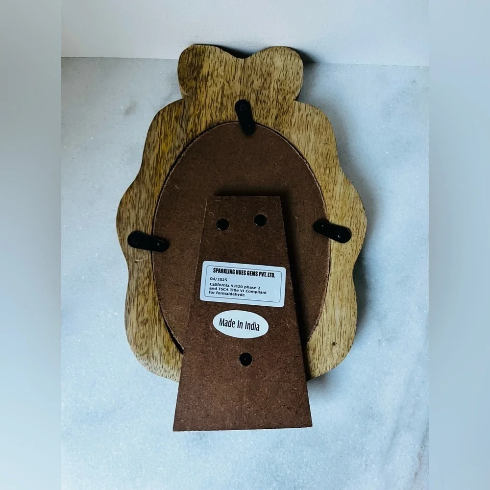 Rustic Brown Wooden Photo Frame handcrafted bow on top